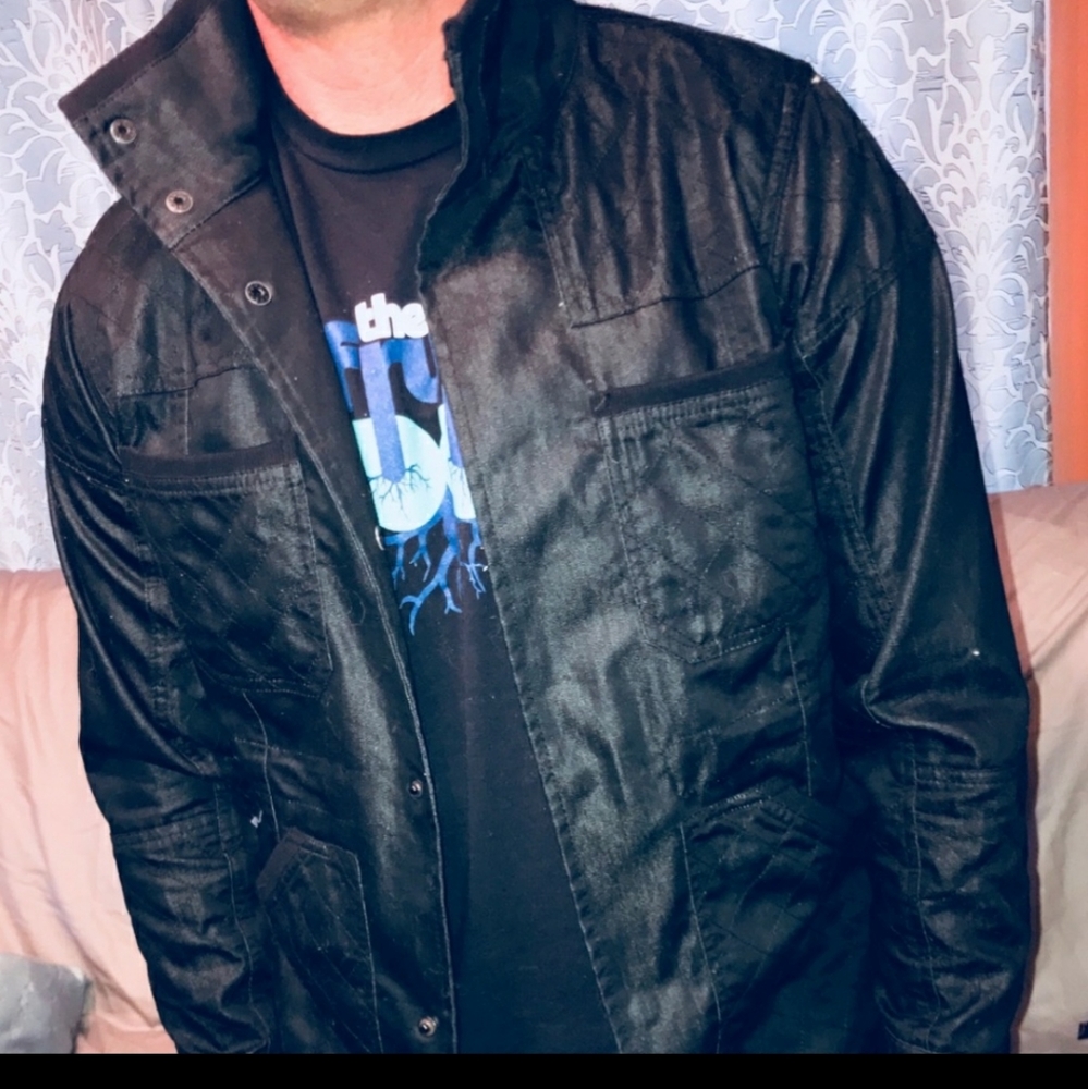 ✴️ Kane & Unke Men’s Black Casual Canvas Jacket